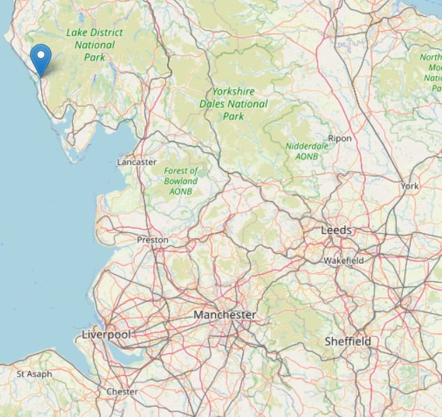 Polozenie Ravenglass and Eskdale Railway na mapie Anglii